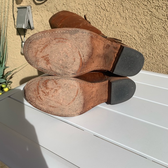 Liberty Black brown distressed all leather tall boots size 6 - Picture 11 of 16